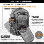 WolfWarriorX Men Backpacks Large Capacity Military Tactical Hiking Expandable 39L-60L Backpack - Image 3
